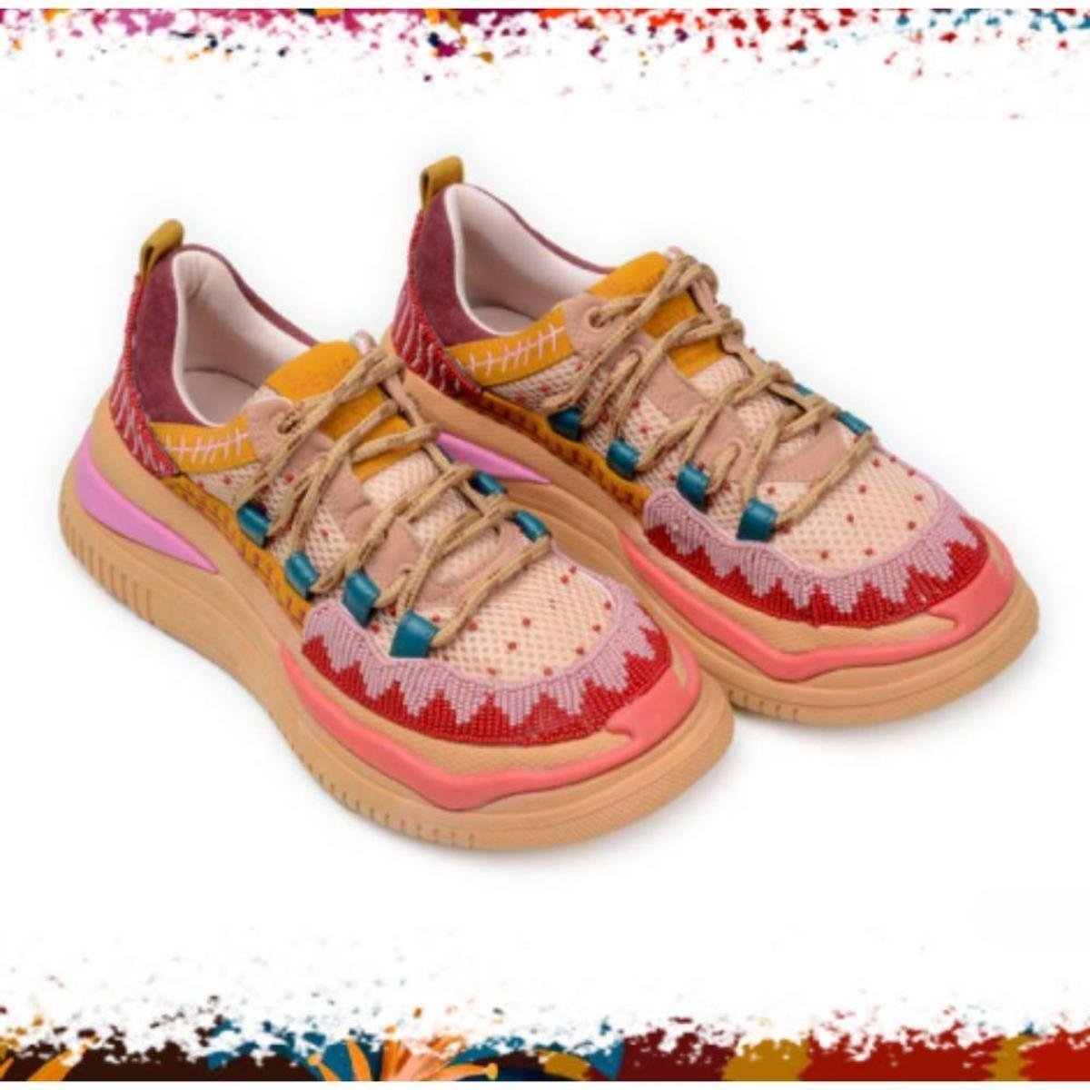 Tênis Farm Apolo Groovy Floral Miçanga Feminino Zattini