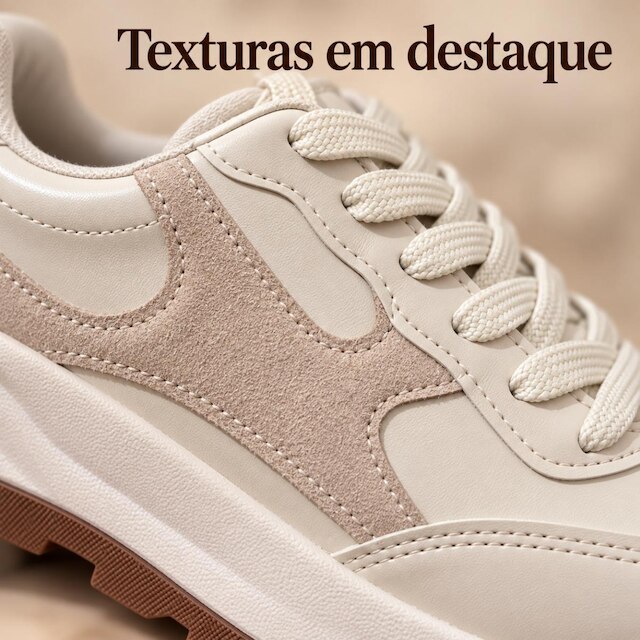 Tênis Feminino Beira Rio Casual Napa e Camurça Solado Alto