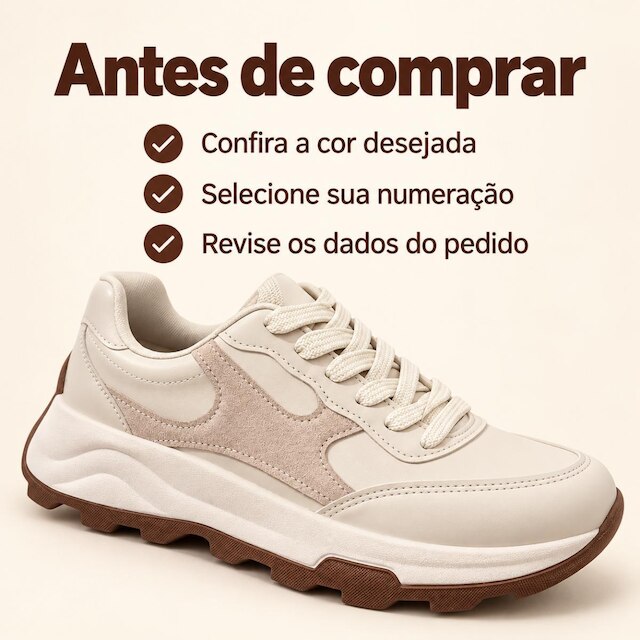 Tênis Feminino Beira Rio Casual Napa e Camurça Solado Alto