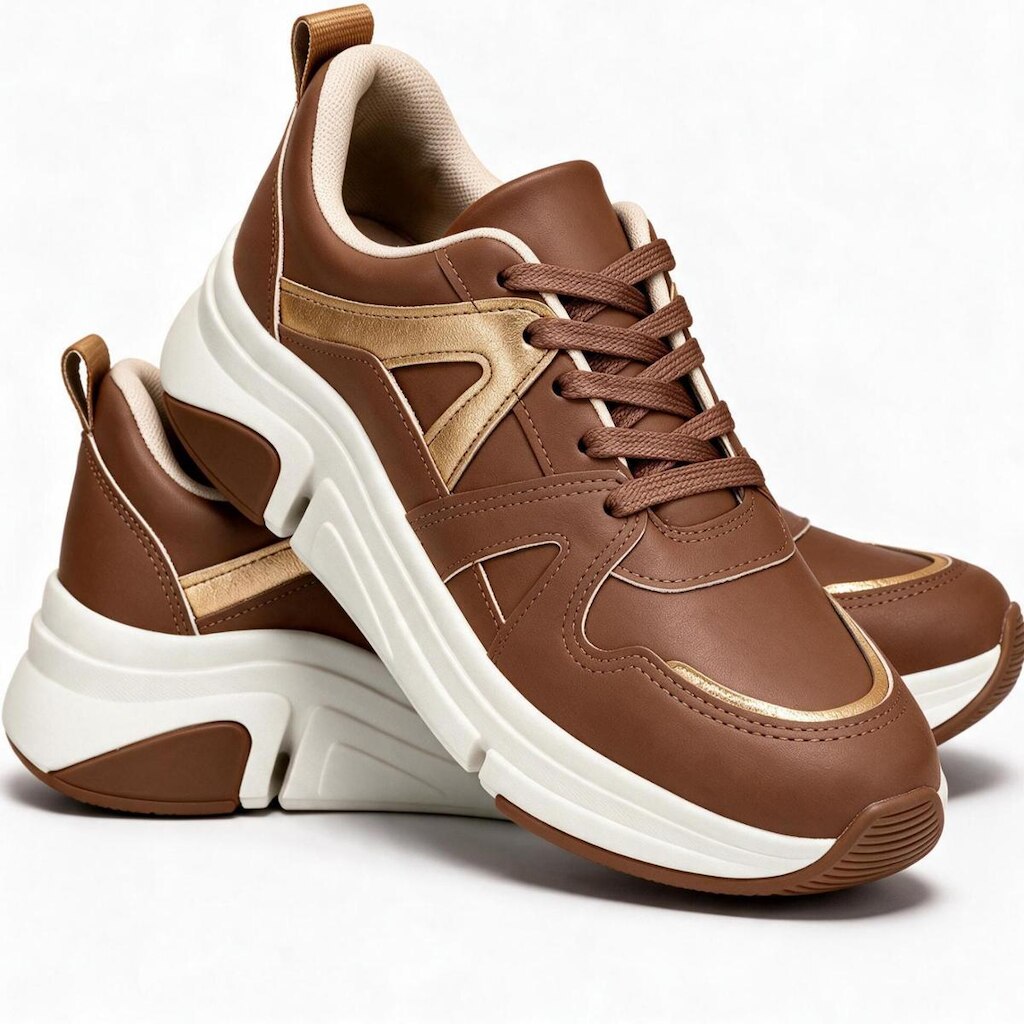 Tênis Feminino Benévola Chunky Plataforma Confortável Leve Acolchoado