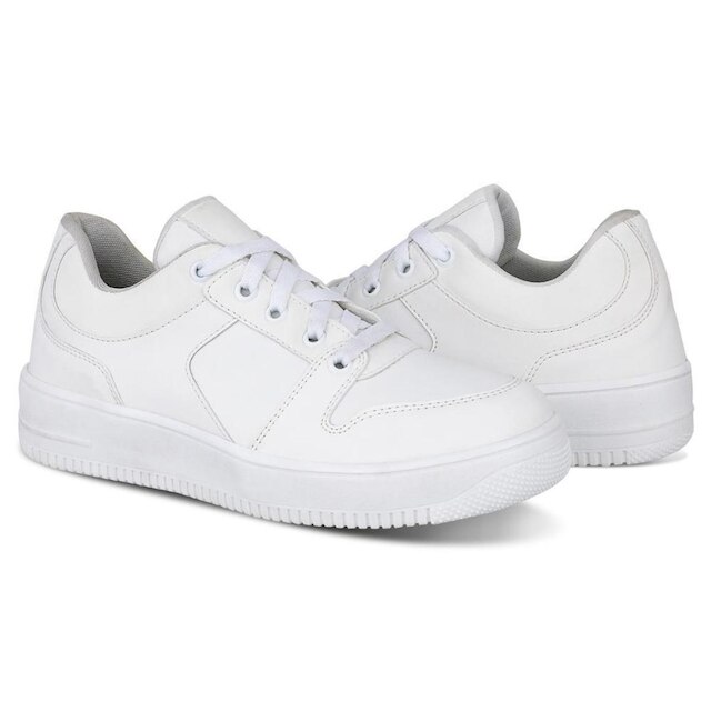 Tênis Feminino Cadarço Cano Curto Confortável Macio Casual