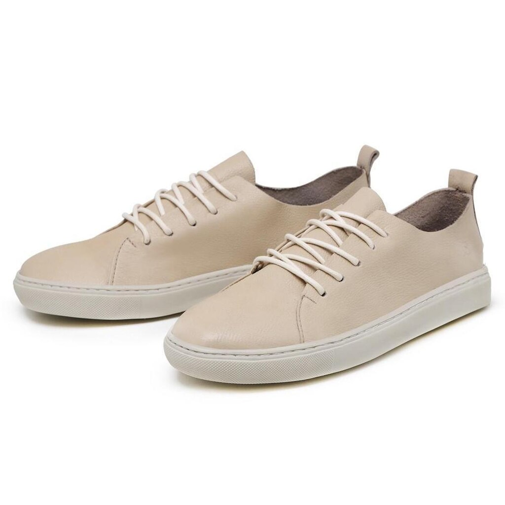 TENIS FEMININO CANO BAIXO DE COURO Ref.:1810 Nude