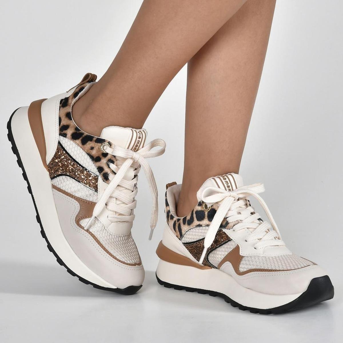 Animal Print Tenis Via Marte Sneaker Sapatenis Oncinha Slip On
