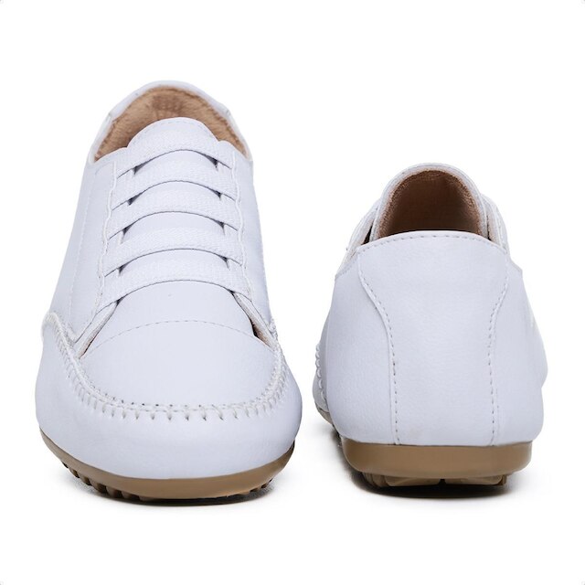 Tenis Feminino Casual Branco Bascio Facil Calce sem Cadarço