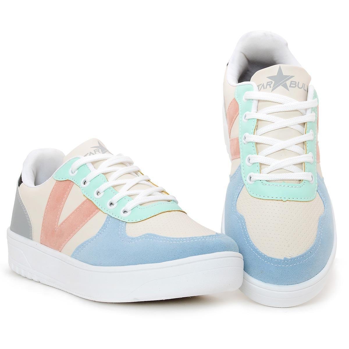 Tênis Feminino Casual Caminhada Esporte Lançamento Star bult - Azul Menor preço em Tênis Feminino Casual Caminhada Esporte Lançamento Star bult - Azul