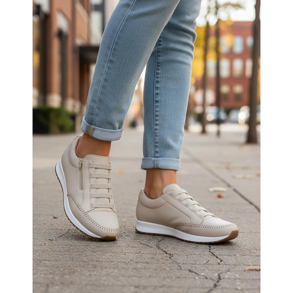 Tenis Feminino Casual Confortável Calce Fácil Zíper Lateral