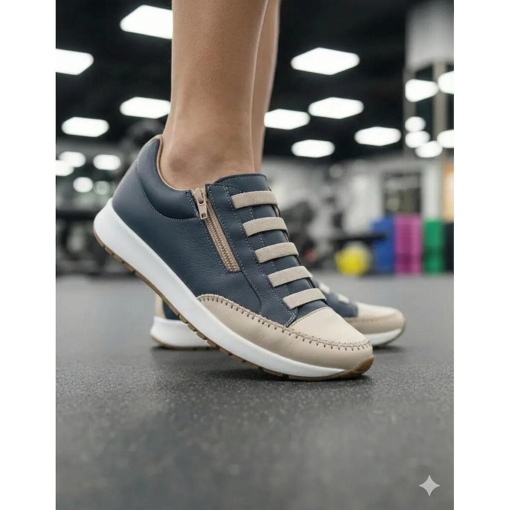 Tenis Feminino Casual Confortável Calce Fácil Zíper Lateral