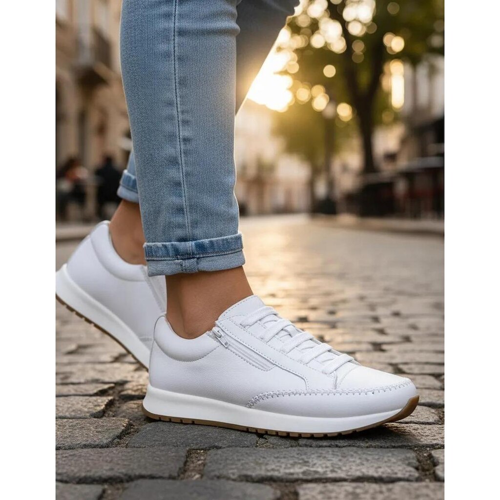 Tenis Feminino Casual Confortável Calce Fácil Zíper Lateral