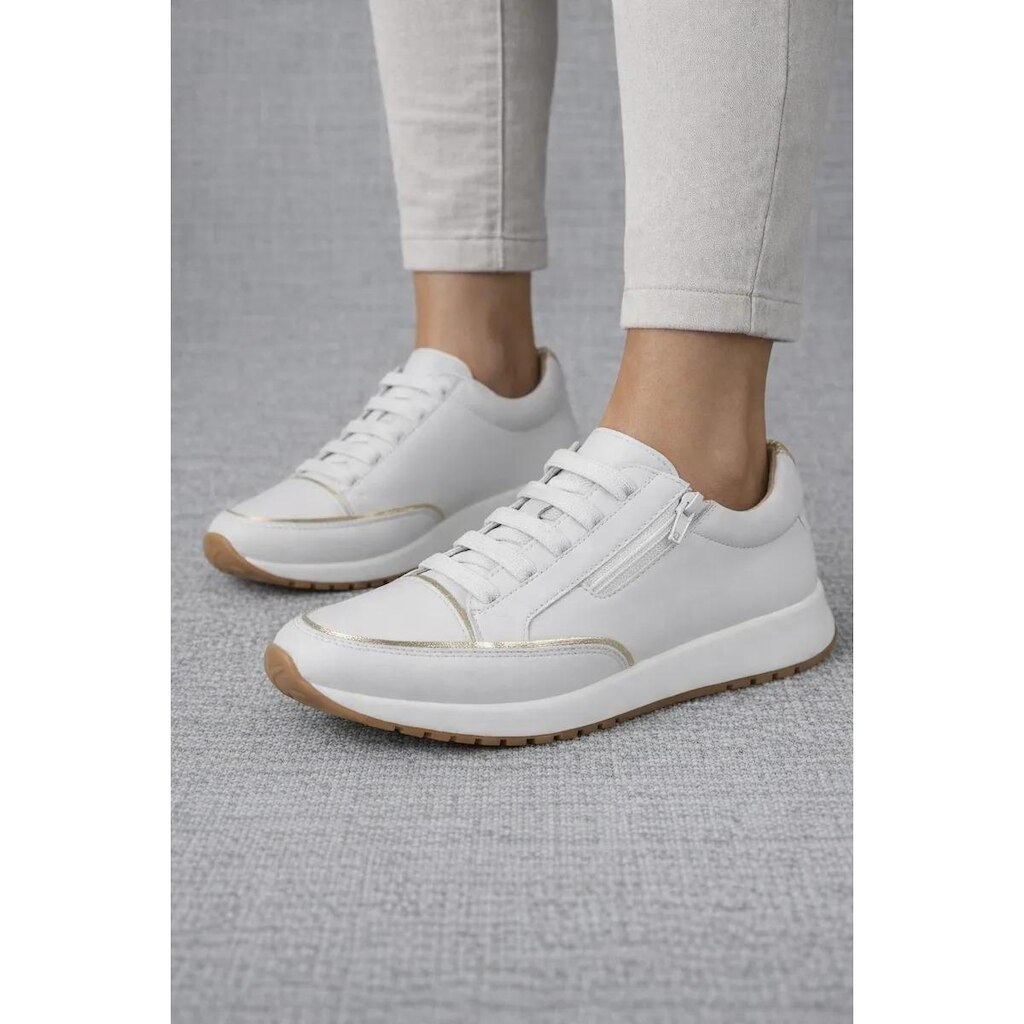 Tenis Feminino Casual Confortável Calce Fácil Zíper Lateral