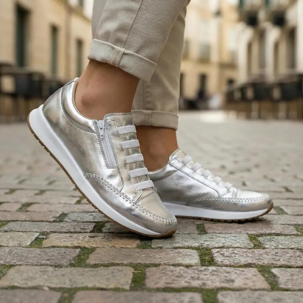 Tenis Feminino Casual Confortável Calce Fácil Zíper Lateral