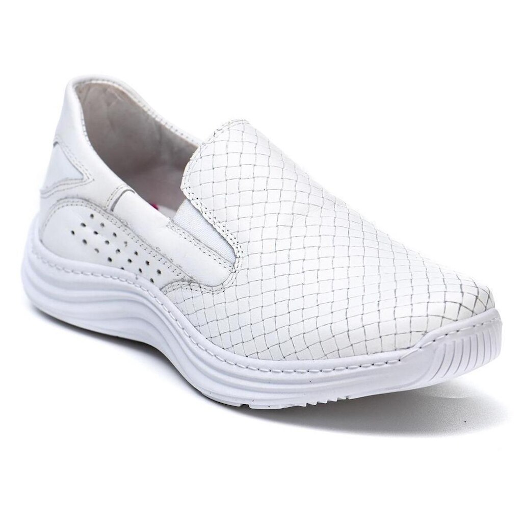 Tênis Feminino Casual Couro Slip On Conforto Dia a Dia