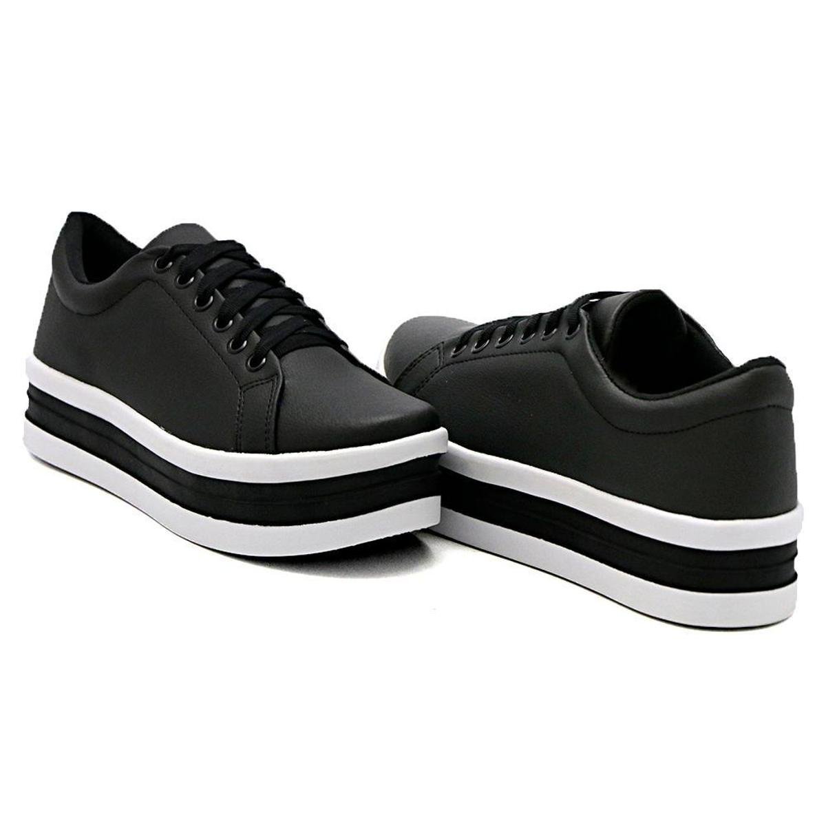 Tênis Feminino Casual Flatform - Preto é ruim? Tênis Feminino Casual Flatform - Preto é boa?