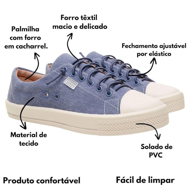 Tênis Feminino casual Isa Eco Jeans Byara 810