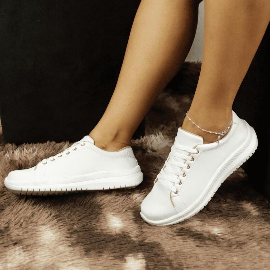 Tênis Feminino Casual Leve de Amarração Conforto e Estilo em Cada Passo
