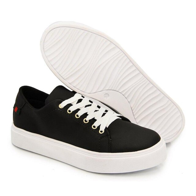 Tênis Feminino Casual Leve Sapato Confortável Fresco Cadarço Cano Baixo
