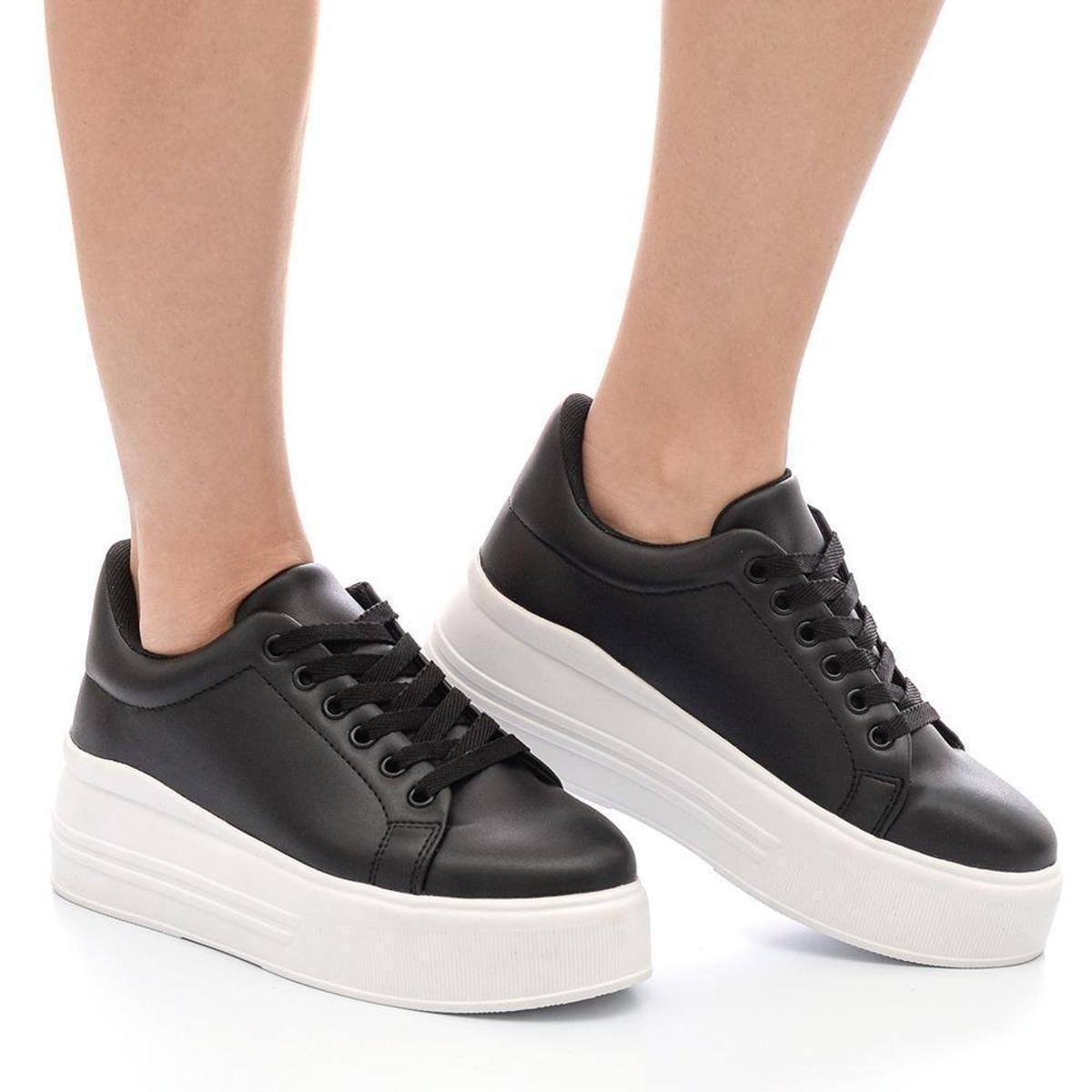 Tênis Feminino Casual Plataforma Flatform Sneaker Conforto Menor preço em Tênis Feminino Casual Plataforma Flatform Sneaker Conforto