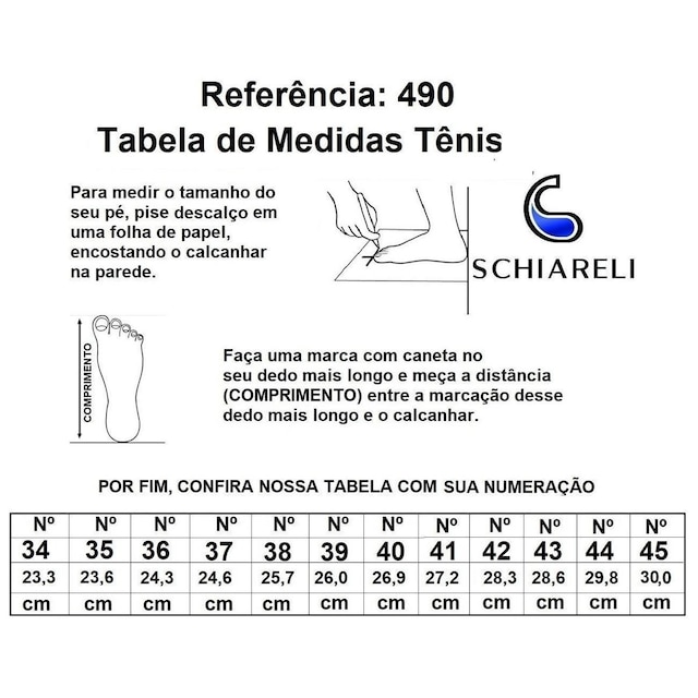 Tênis Feminino Casual Schiareli 490 Macio Leve e Confortável