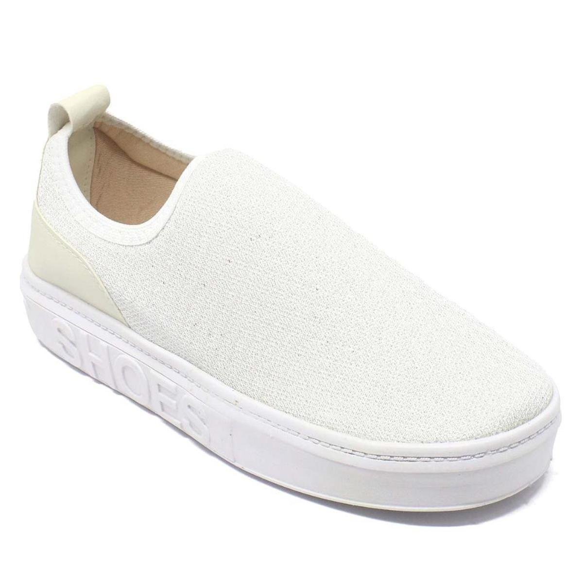 Tênis Feminino Casual Slip On Flatform Calce Fácil Brilho Menor preço em Tênis Feminino Casual Slip On Flatform Calce Fácil Brilho