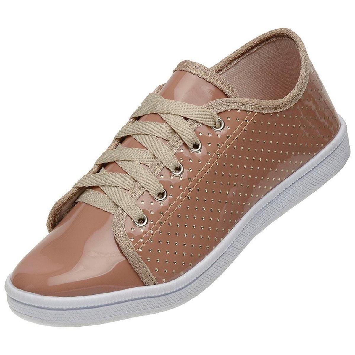 Tênis Feminino Casual - Sola Baixa - Ideal Para Dia A Dia - Bege | Zattini