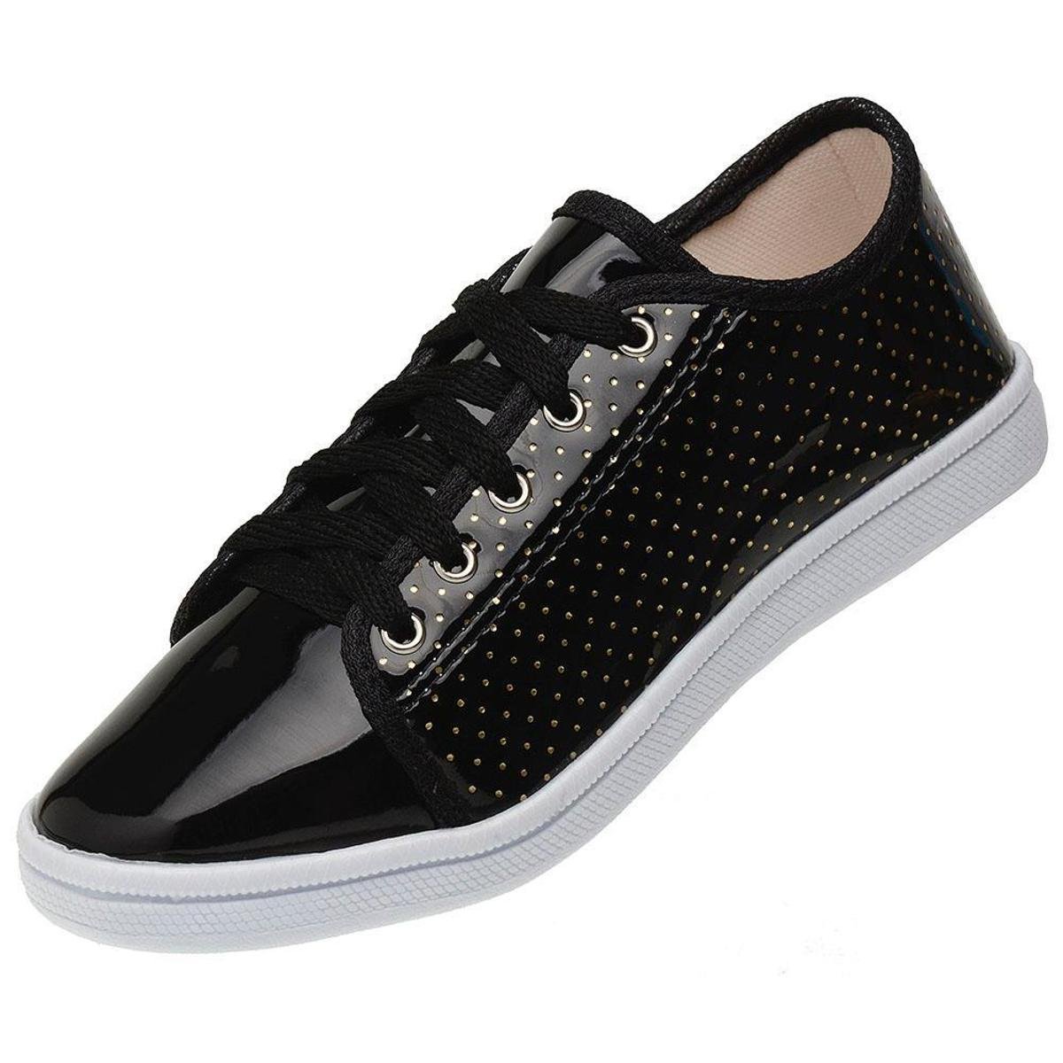 Tênis Feminino Casual - Sola Baixa - Ideal Para Dia A Dia - Preto | Zattini