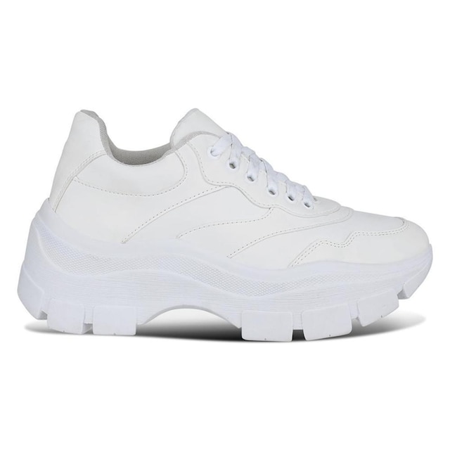 Tênis Feminino Chunky Cadarço Cano Curto Casual Conforto