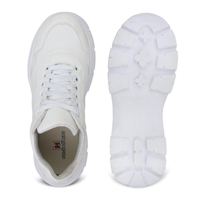 Tênis Feminino Chunky Cadarço Cano Curto Casual Conforto