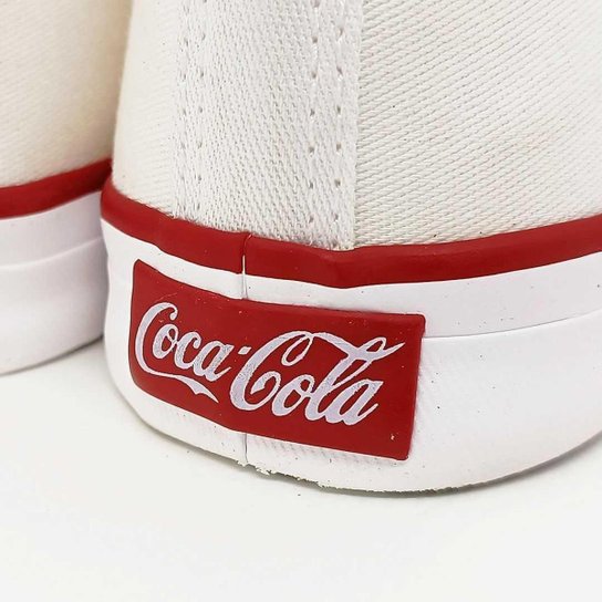 Tenis Feminino Coca Cola Em Lona Cc2349 Branco/Vermelho 36