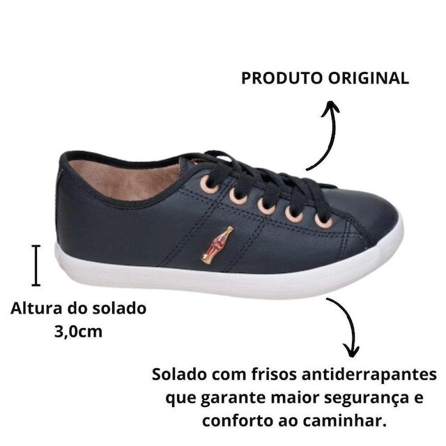 Tenis Feminino Coca-Cola Preto/Cobre CC1753
