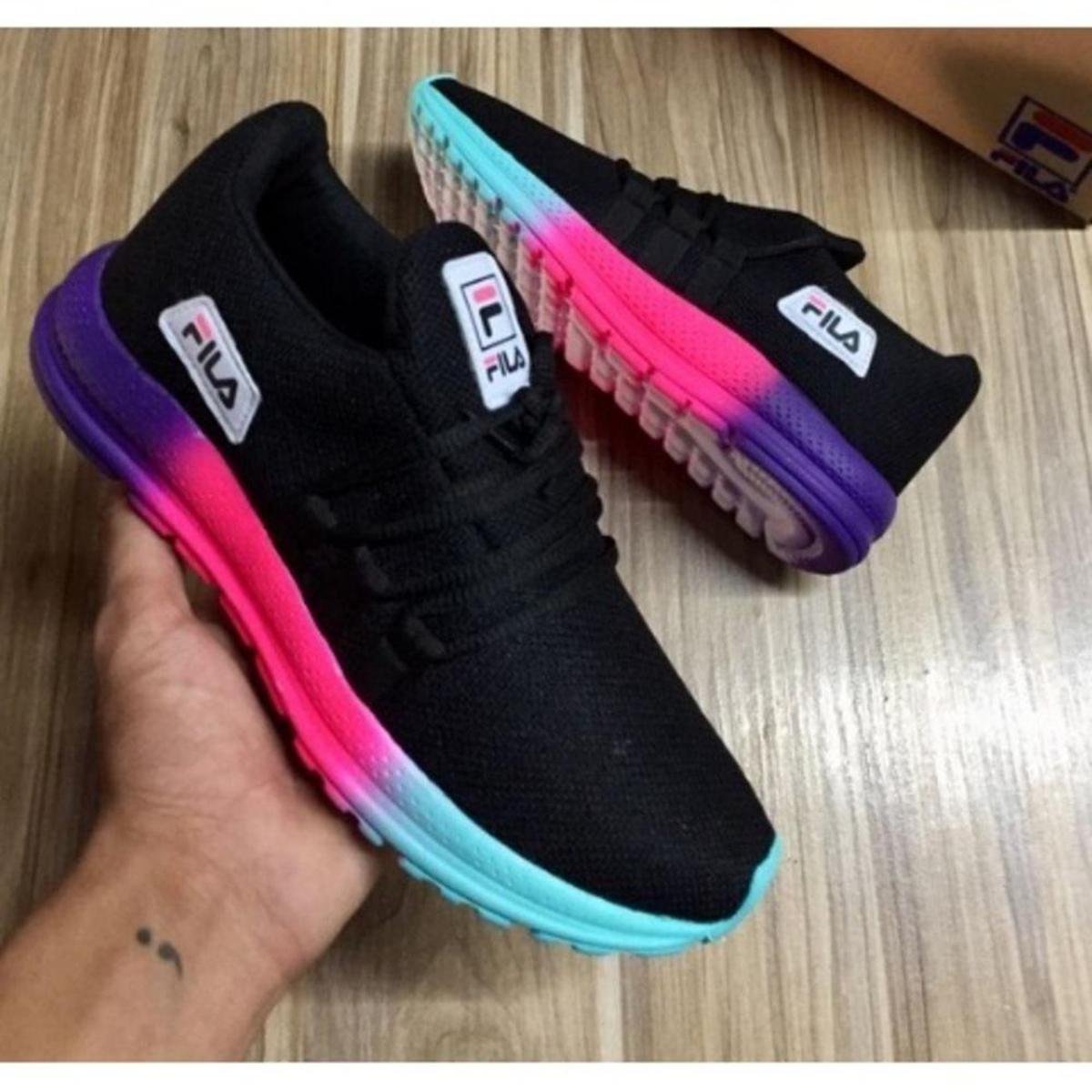 Tênis Feminino F1 Casual Confortável Academia! - - Pink - Azul Menor preço em Tênis Feminino F1 Casual Confortável Academia! - - Pink - Azul