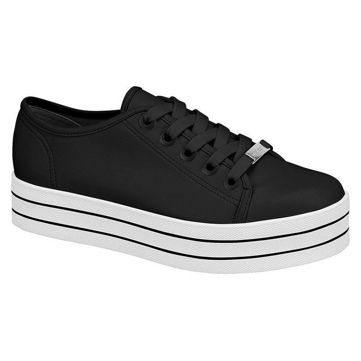 TENIS FEMININO FLATFORM MOLECA REF:5618633 - Preto Menor preço em TENIS FEMININO FLATFORM MOLECA REF:5618633 - Preto