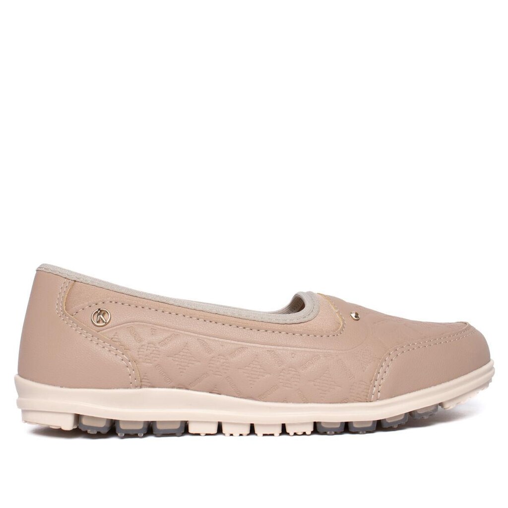 Tênis Feminino Kolosh Casual Slip On Frequency Strass Bege