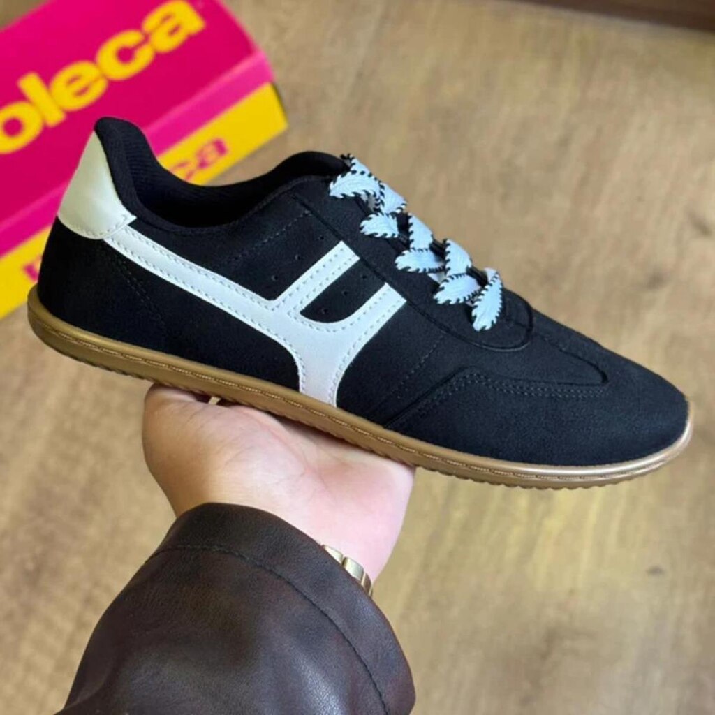 Tênis Feminino Moleca Casual Confortável Baixo Original - 5827.101 - Preto