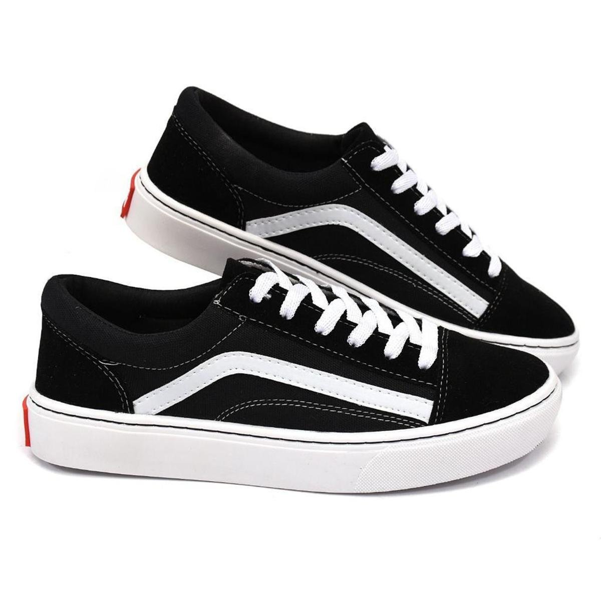 Tenis Feminino Old School Skate Macio Dia a Dia - - Preto Menor preço em Tenis Feminino Old School Skate Macio Dia a Dia - - Preto