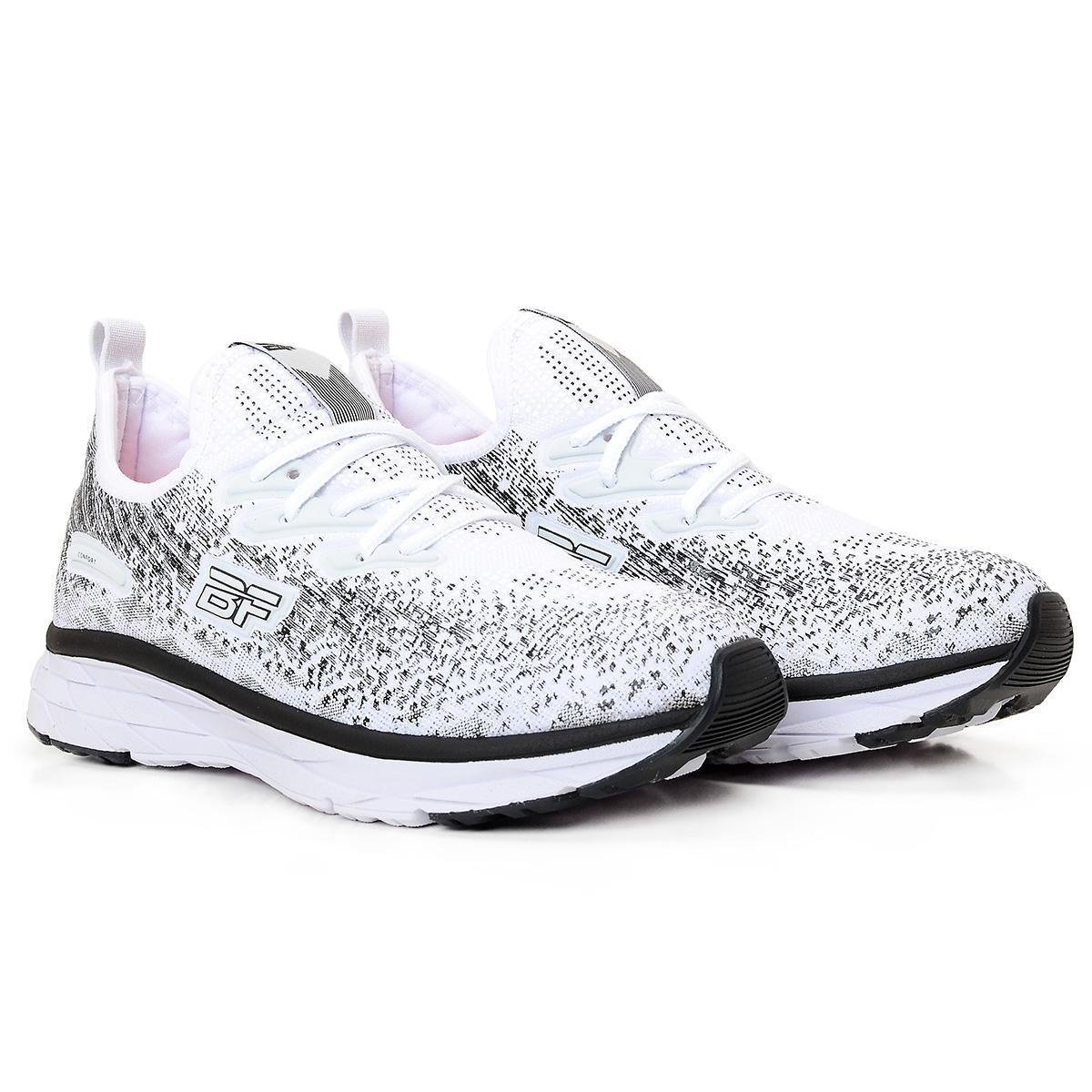 Tênis Feminino para Academia Caminhada Esportivo BF Shoes - Branco+Preto Menor preço em Tênis Feminino para Academia Caminhada Esportivo BF Shoes - Branco+Preto