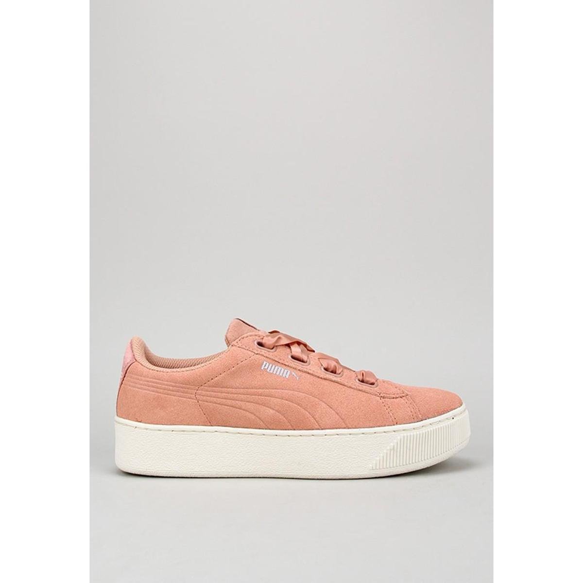 TENIS FEMININO PUMA VIKKY RIBBON - Coral Menor preço em TENIS FEMININO PUMA VIKKY RIBBON - Coral