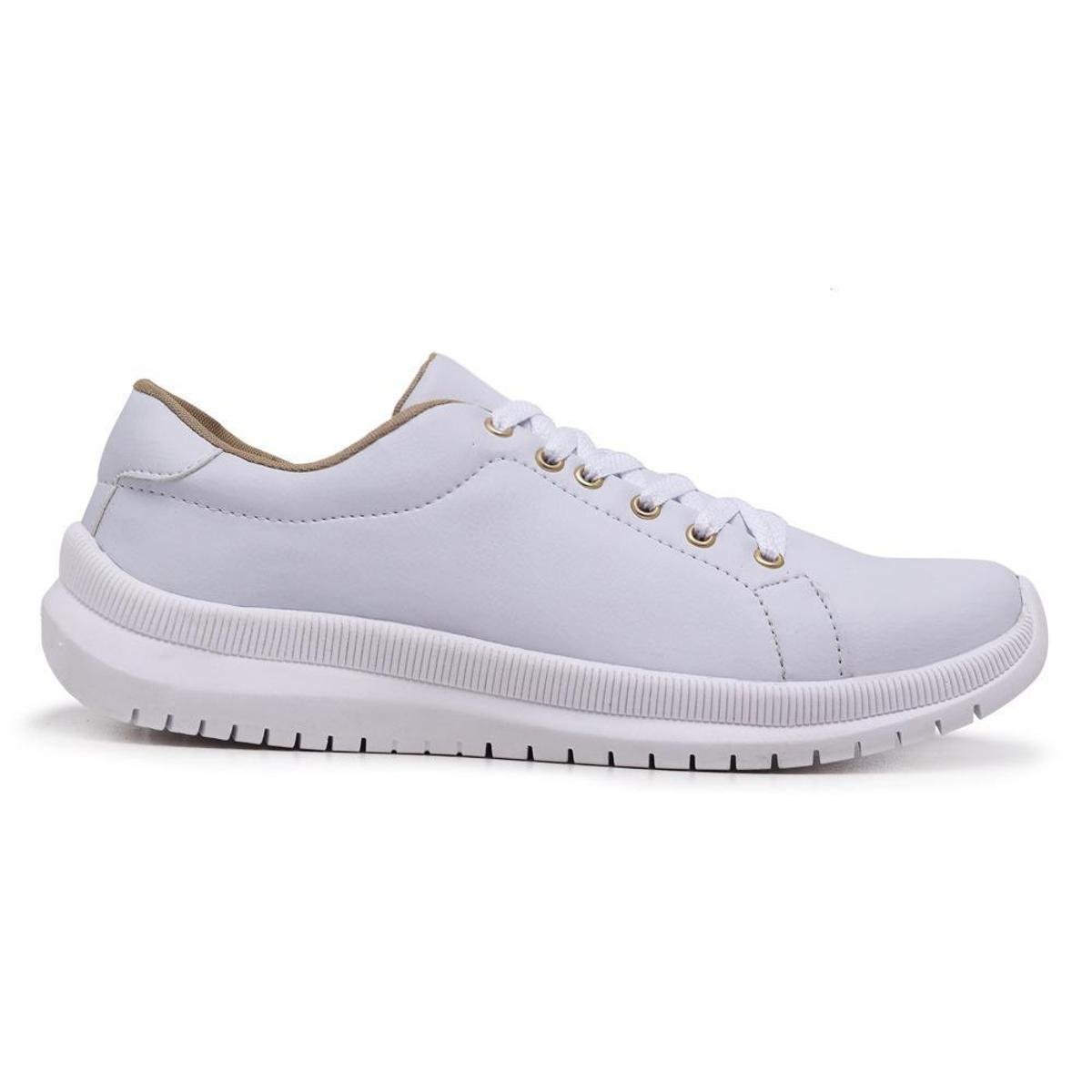 Tenis Feminino Sapatenis Slip On Casual Tenisinho Caminhada Passeio - Branco Menor preço em Tenis Feminino Sapatenis Slip On Casual Tenisinho Caminhada Passeio - Branco