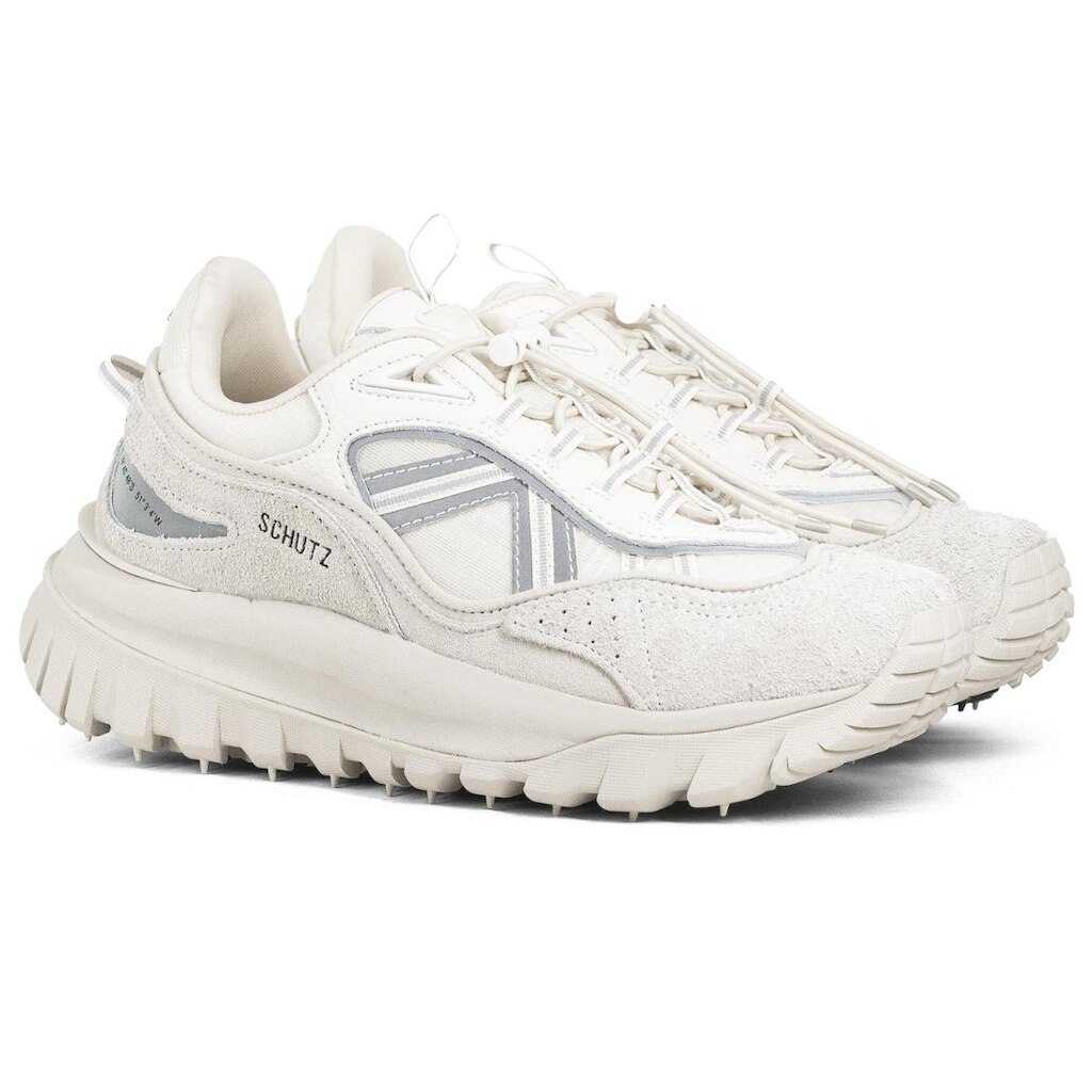 Tênis Feminino Schutz 240 Legacy Couro Camurça Cadarço Elástico Sneaker