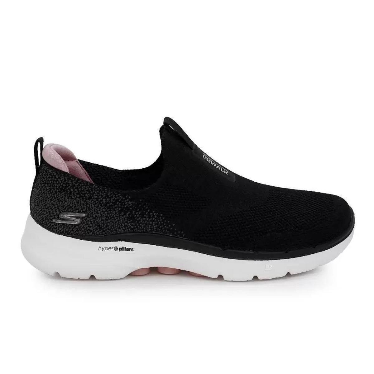 Tênis Feminino Skechers Go Walk 6 Glimmering Preto - 124502 Menor preço em Tênis Feminino Skechers Go Walk 6 Glimmering Preto - 124502