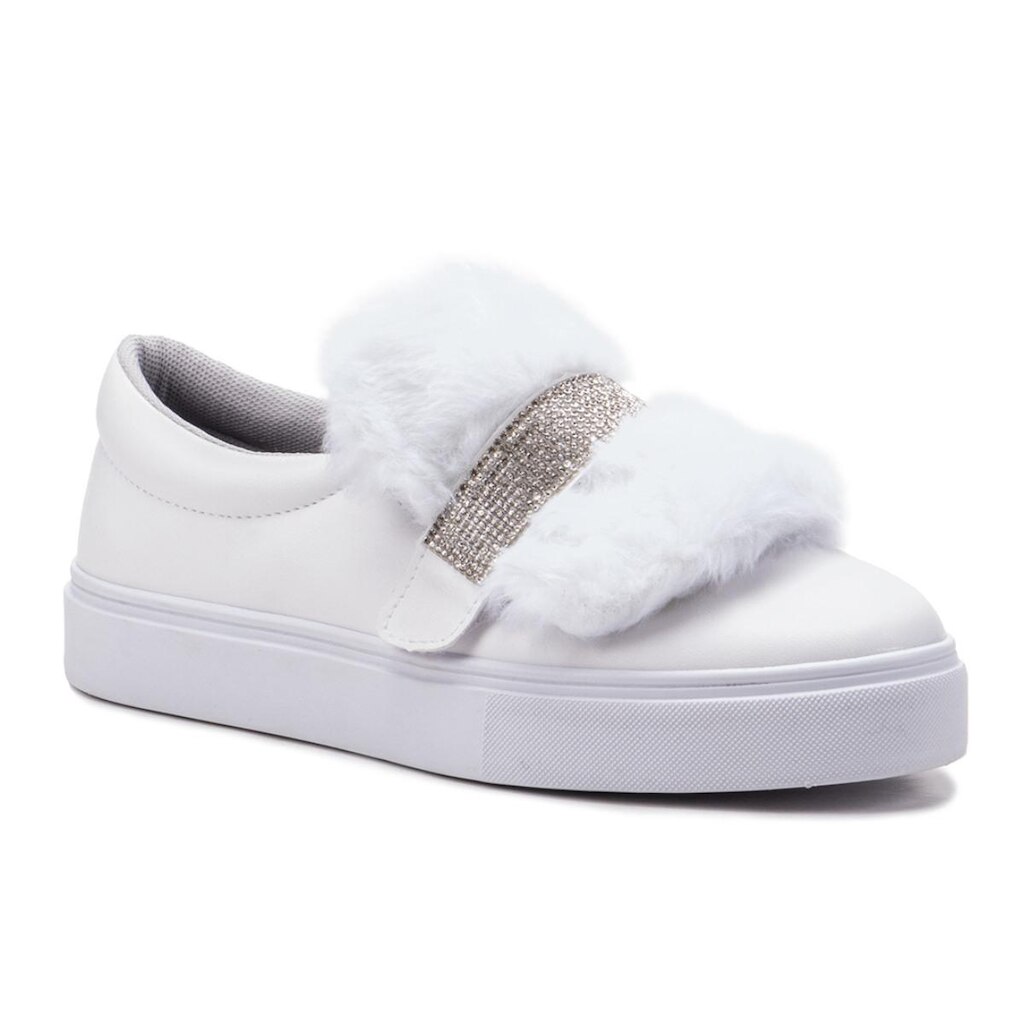 Tênis Feminino Slip On 3 em 1 Casual com Strass