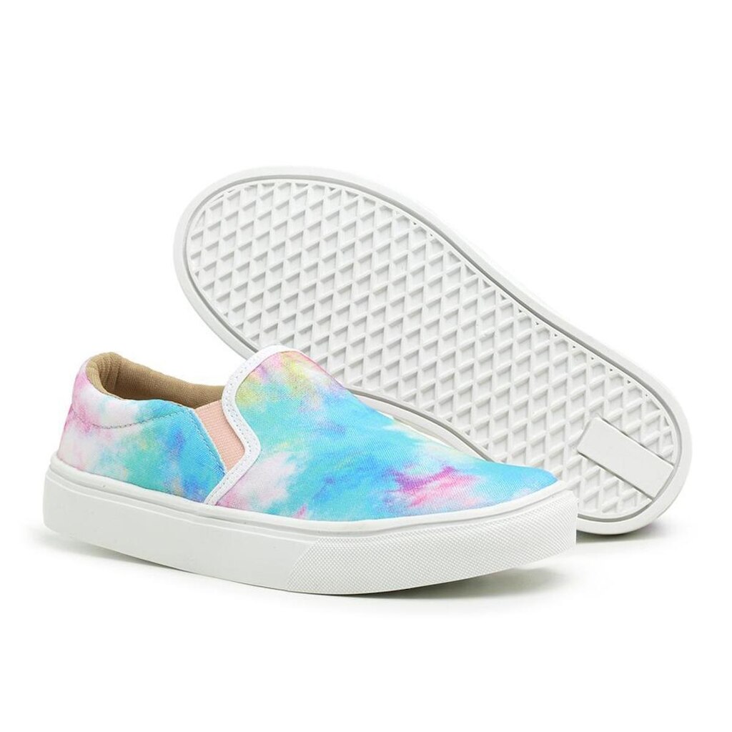 Tênis Feminino Slip On Calce Fácil Casual Tie Dye