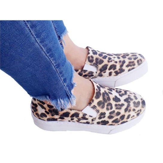 Oncinha Slip On Feminino Animal Print Tênis Feminino Slip On Iate