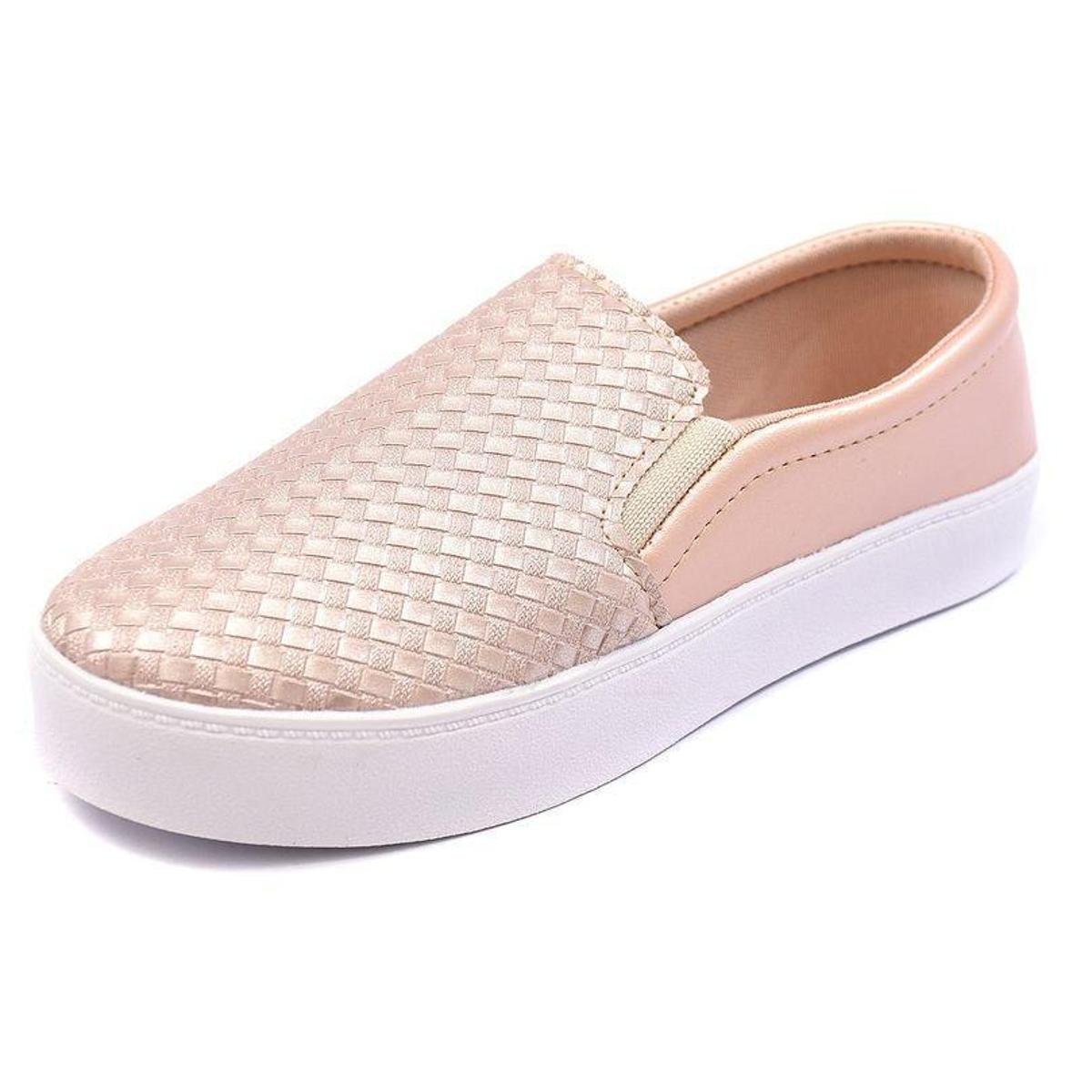 Tenis Feminino Slip On Sem Cadarço Tresse Menor preço em Tenis Feminino Slip On Sem Cadarço Tresse