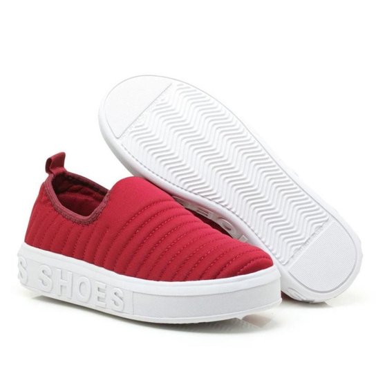Tenis Feminino Slip On Shoes Bordado Reto