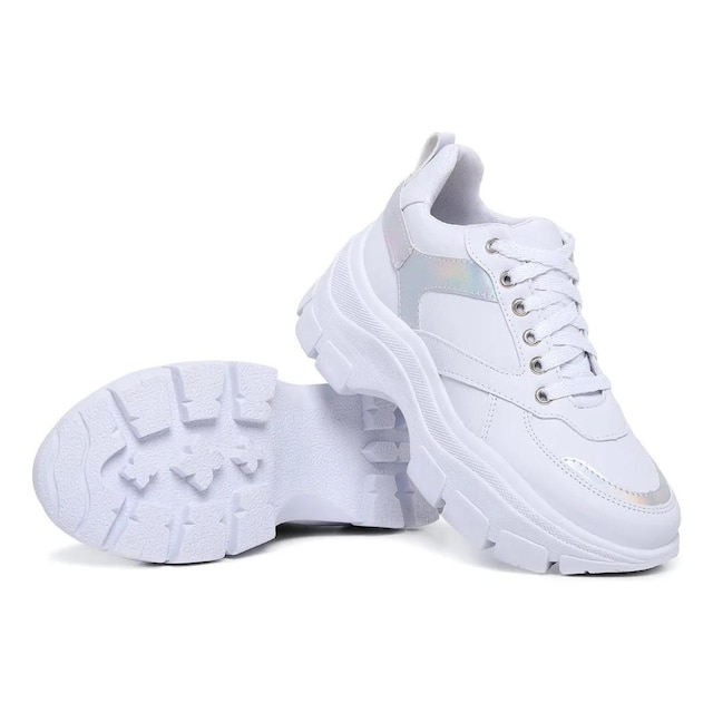 Tênis Feminino Sneaker Plataforma Chunky Tratorado Confortável Casual