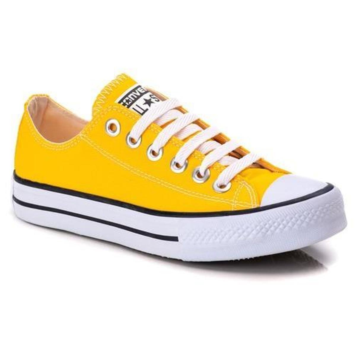Tênis Feminino Star Old Tradicional Baixo Retro All Skool - Amarelo Menor preço em Tênis Feminino Star Old Tradicional Baixo Retro All Skool - Amarelo
