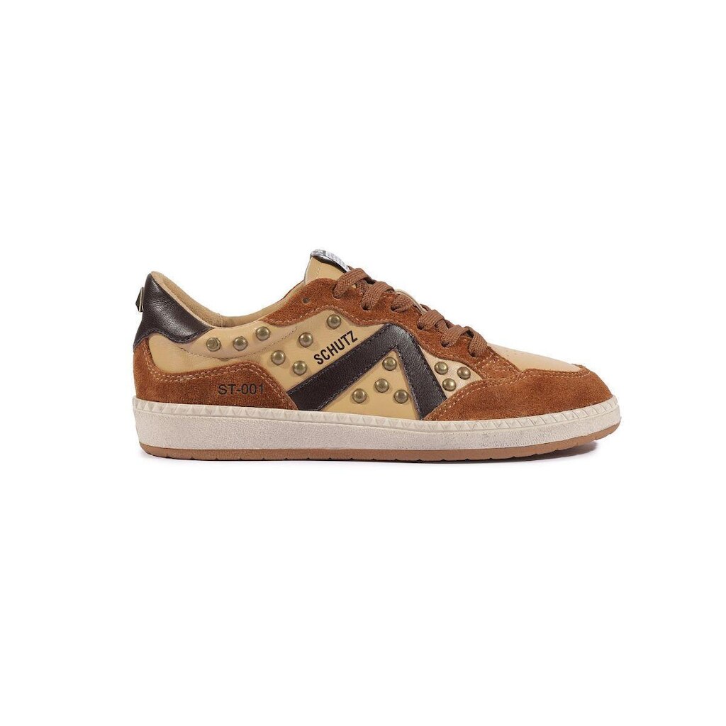 Tênis Feminino Tachas Recortes Camurça Lançamento Schutz