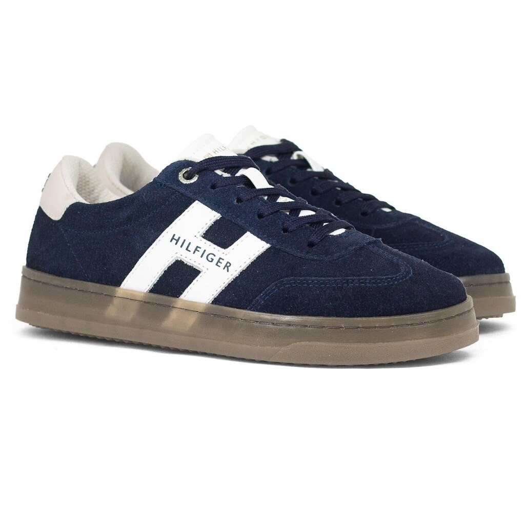 Tênis Feminino Tommy Hilfiger Casual Maisie Couro Camurça Cadarço Resistente Original