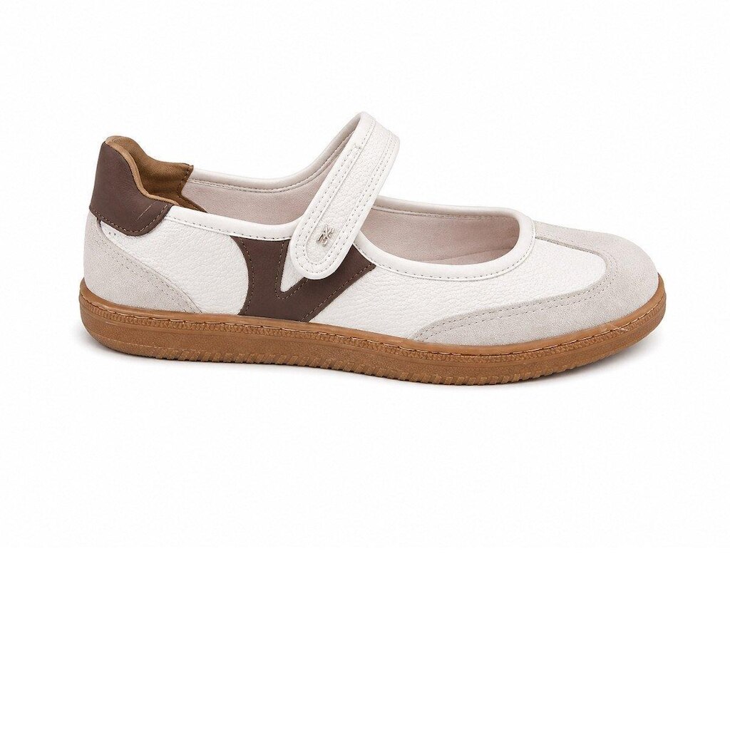 Tênis Feminino Via Marte Casual Bico Redondo - Branco/Marrom