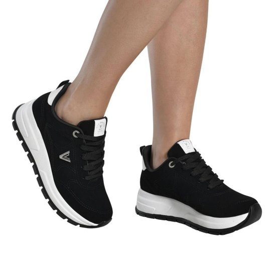Tênis Feminino Via Marte Jogging Anabela Tênis Chunky Preto