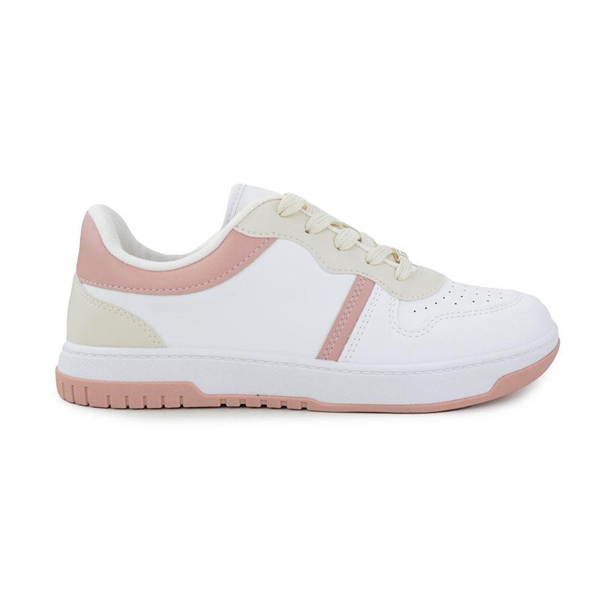 Tênis Feminino Vizzano Casual Branco Rosa 1419 Zattini